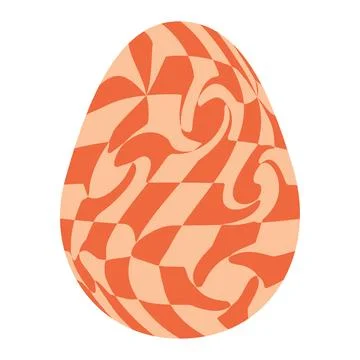 Easter eggs with retro groovy patterns in 60s-70s style. Groovy hippie Happy  Stockillustratie