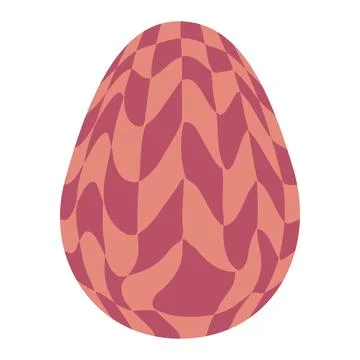 Easter eggs with retro groovy patterns in 60s-70s style. Groovy hippie Happy  Stock Illustration