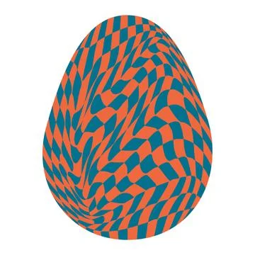Easter eggs with retro groovy patterns in 60s-70s style. Groovy hippie Happy  库存插图