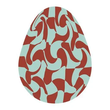 Easter eggs with retro groovy patterns in 60s-70s style. Groovy hippie Happy  库存插图