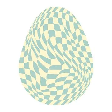 Easter eggs with retro groovy patterns in 60s-70s style. Groovy hippie Happy  库存插图
