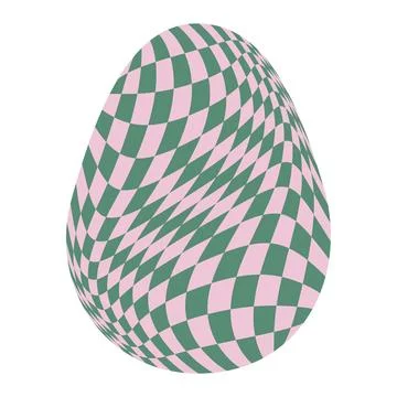 Easter eggs with retro groovy patterns in 60s-70s style. Groovy hippie Happy  Stockillustratie