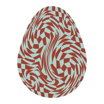 Easter eggs with retro groovy patterns in 60s-70s style. Groovy hippie Happy  Stock Illustration
