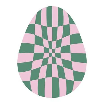 Easter eggs with retro groovy patterns in 60s-70s style. Groovy hippie Happy  스톡 일러스트