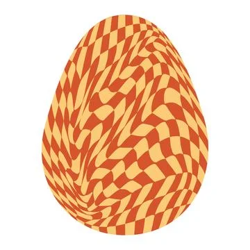 Easter eggs with retro groovy patterns in 60s-70s style. Groovy hippie Happy  Stock Illustration