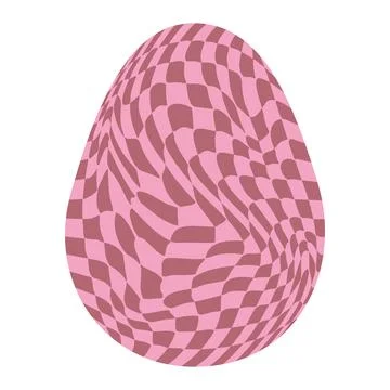 Easter eggs with retro groovy patterns in 60s-70s style. Groovy hippie Happy  Stockillustratie