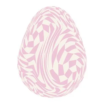 Easter eggs with retro groovy patterns in 60s-70s style. Groovy hippie Happy  库存插图