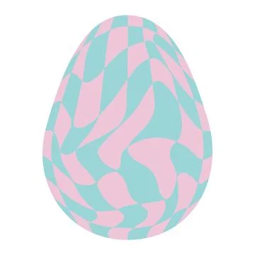 Easter eggs with retro groovy patterns in 60s-70s style. Groovy hippie Happy  Stockillustratie