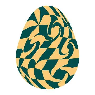 Easter eggs with retro groovy patterns in 60s-70s style. Groovy hippie Happy  库存插图