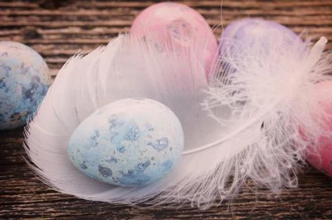 Easter eggs, retro toned Stock Photos