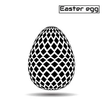 Easter eggs of rhombics. Black and white graphics. Vector illustration 스톡 일러스트