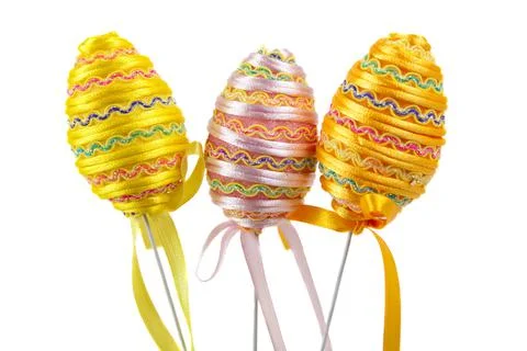 Easter eggs with a ribbon 写真素材