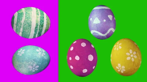 Easter Eggs Rotating - Pack of 5 Different Patterns Stock Footage 303588881