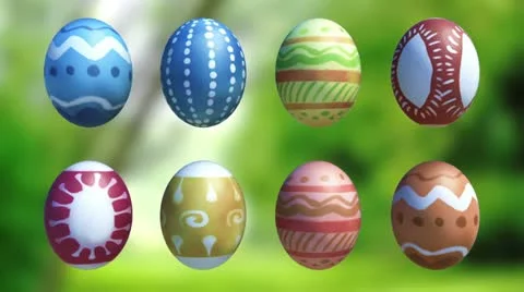 Easter eggs rotation Stock Footage 22007692