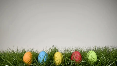 Easter eggs in a row Video stock 72710351