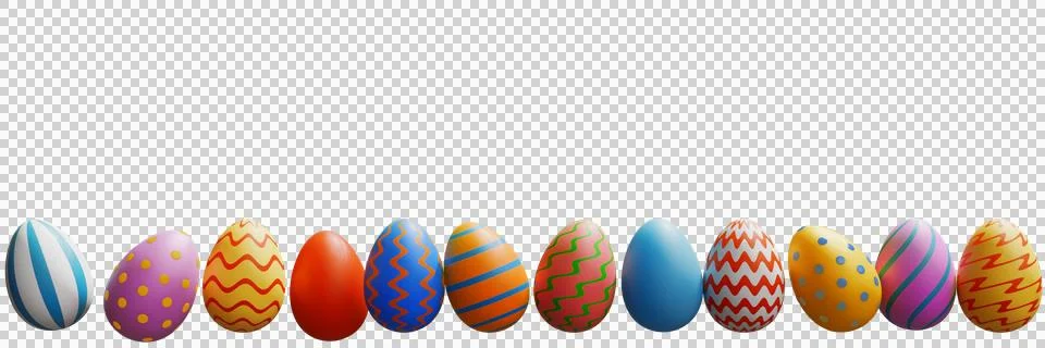 Easter eggs in a row. Stock-Illustration