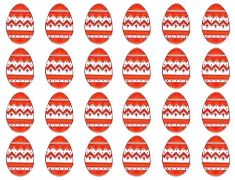 Easter eggs in a row, pattern, graphic Stockillustratie