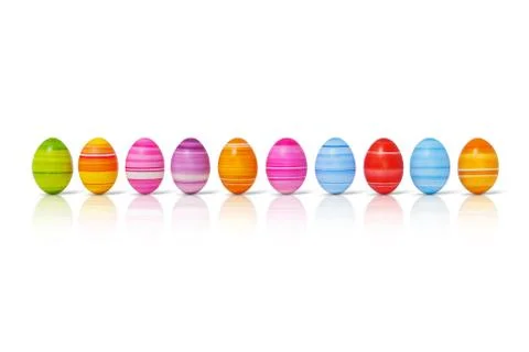 Easter eggs in row Stock Photos