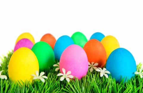 Easter Eggs in Rows Stock Photos