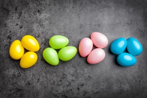 Easter eggs on a rustic background Stock Photos