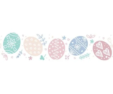 Easter eggs seamless border Stockillustratie