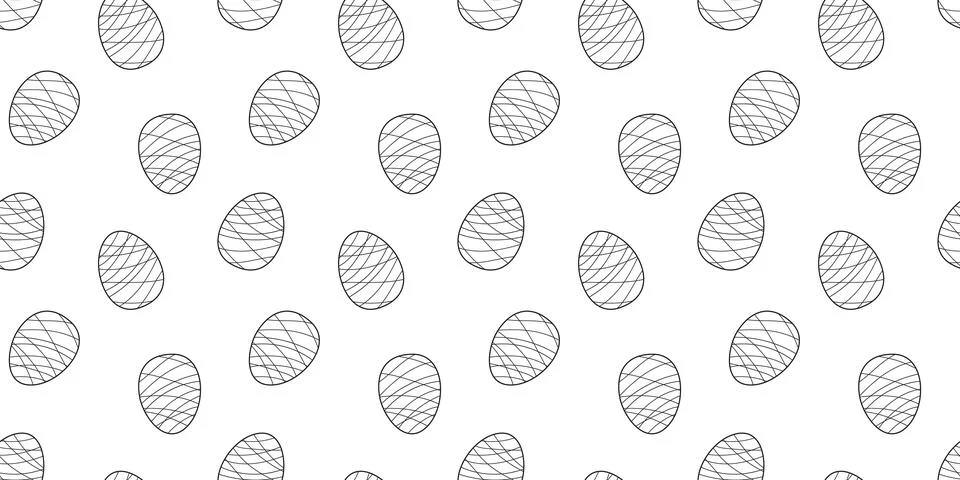 Easter Eggs Seamless doodle Pattern isolated on white background. Simple mo.. Illustrazione stock