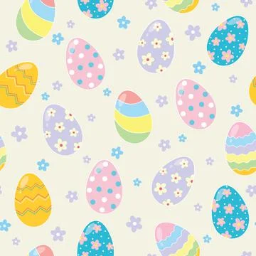 Easter eggs seamless holiday pattern design background Stock Illustration