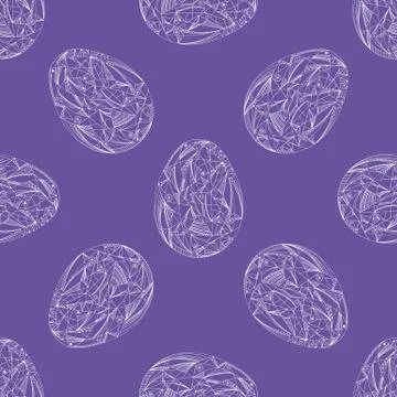 Easter eggs seamless pattern. Abstract holidays vector background in modern.. Stock Illustration