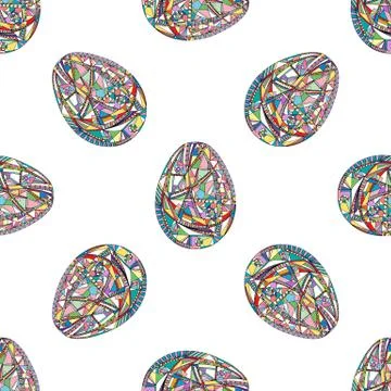 Easter eggs seamless pattern. Abstract holidays vector background in modern Illustrazione stock