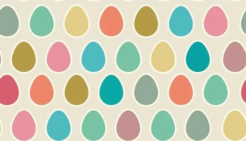 Easter eggs seamless pattern. Bright colorful Easter egg vector illustration for Stock Illustration