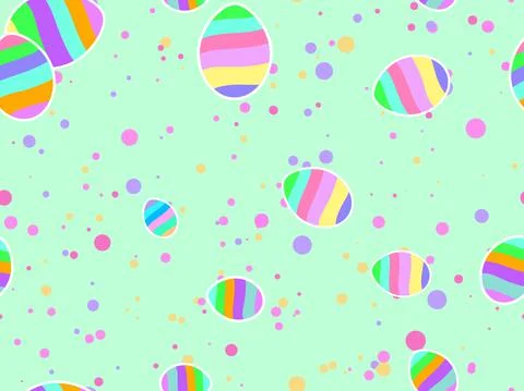 Easter eggs seamless pattern. Easter eggs with colorful stripes. Festive back Illustrazione stock