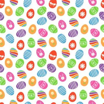 Easter eggs seamless pattern. Easter holidays design concept. Stock Illustration