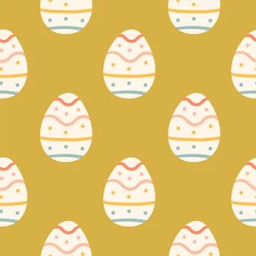 Easter eggs seamless pattern, Easter symbol, decorative vector elements. Easter Illustrazione stock