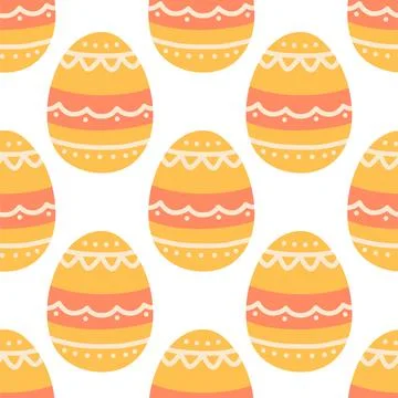 Easter eggs seamless pattern, Easter symbol, decorative vector elements. Easter イラスト素材