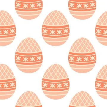 Easter eggs seamless pattern, Easter symbol, decorative vector elements. Easter Stock Illustration