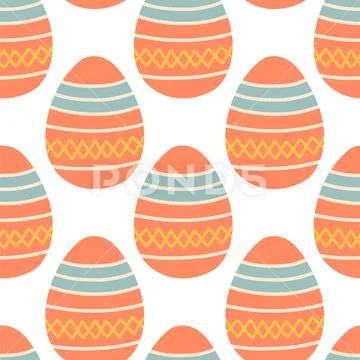 Easter eggs seamless pattern, Easter symbol, decorative vector elements. Easter Illustration