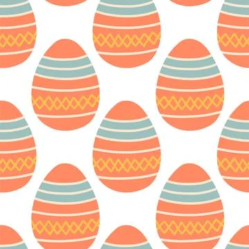 Easter eggs seamless pattern, Easter symbol, decorative vector elements. Easter Stock Illustration