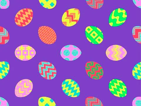 Easter eggs seamless pattern. Happy Easter background. Vector illustration Illustrazione stock