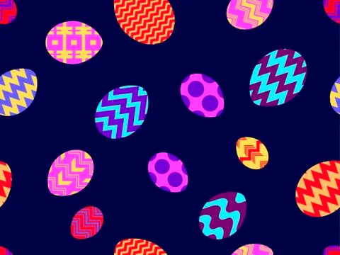 Easter eggs seamless pattern. Happy Easter background. Vector illustration Illustrazione stock