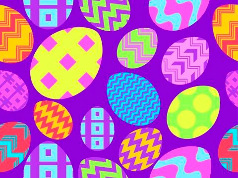 Easter eggs seamless pattern. Happy Easter background. Vector illustration 스톡 일러스트