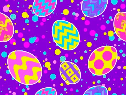 Easter eggs seamless pattern. Happy Easter background. Vector illustration Illustrazione stock