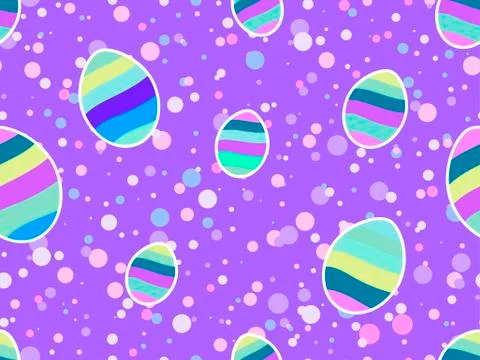 Easter eggs seamless pattern. Happy Easter background.  Holiday greeting card Ilustración de archivo