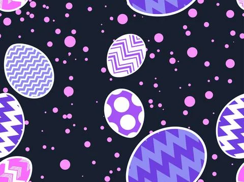 Easter eggs seamless pattern. Happy Easter background. Multi colored Easter e Illustrazione stock