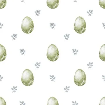 Easter eggs seamless pattern. Holiday background texture. Hand drawn watercolor 스톡 일러스트