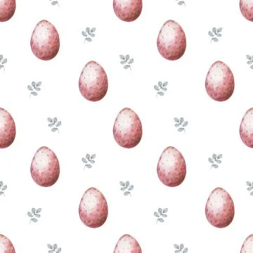 Easter eggs seamless pattern. Holiday background texture. Hand drawn watercolor イラスト素材