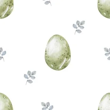 Easter eggs seamless pattern. Holiday background texture. Hand drawn watercolor 스톡 일러스트