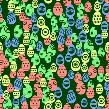 Easter Eggs Seamless Pattern Stock Illustration
