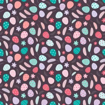 Easter eggs seamless pattern Illustrazione stock