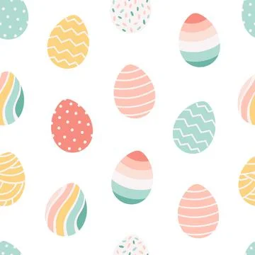 Easter eggs seamless pattern. Painted eggs. Happy Easter. Vector illustration Иллюстрация