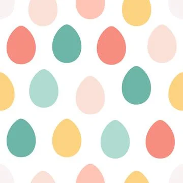 Easter eggs seamless pattern. Painted colorful eggs. Happy Easter. Stockillustratie